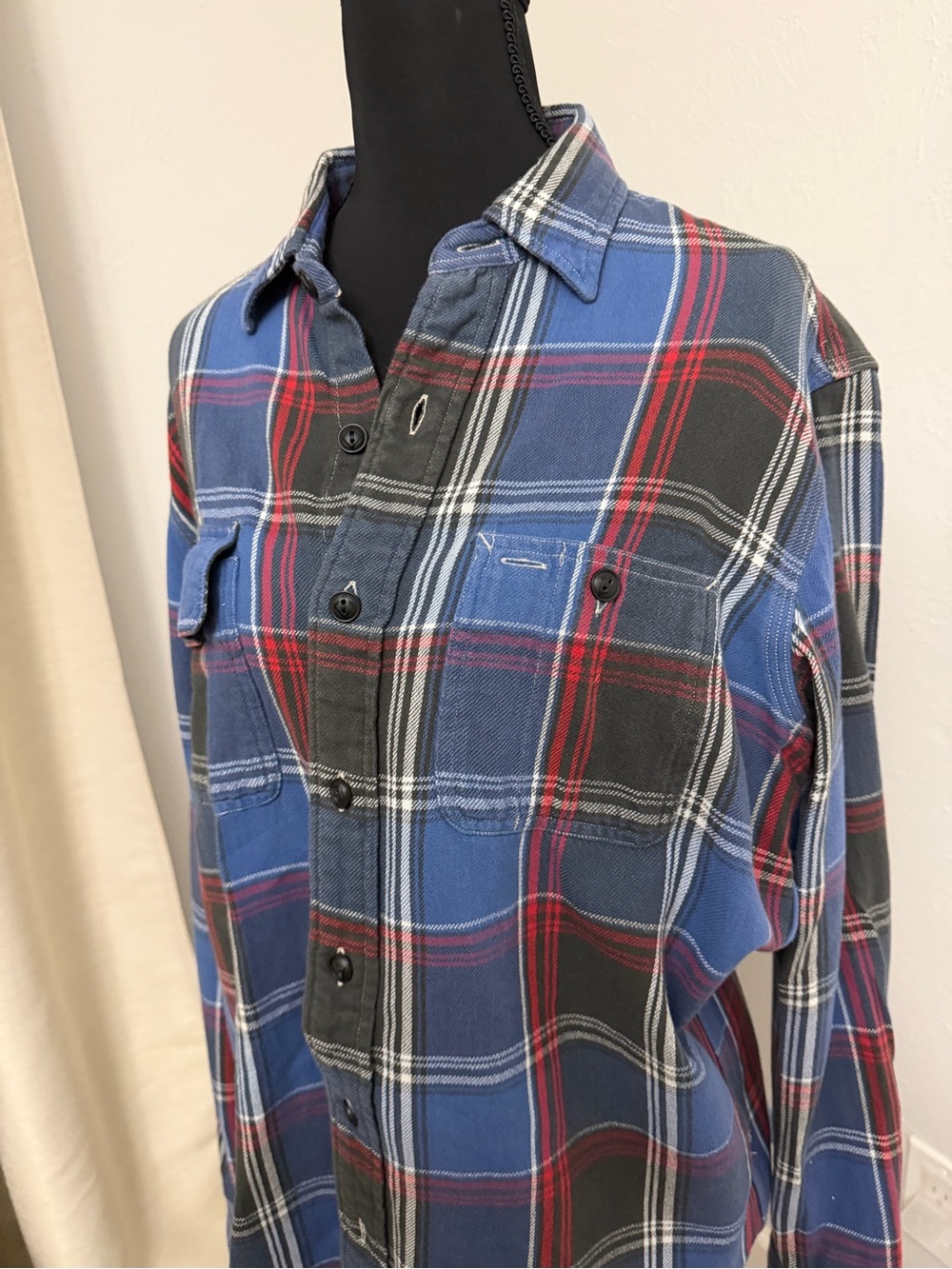Polo by Ralph Lauren Blue, Red and Black Plaid Button-Down Shirt